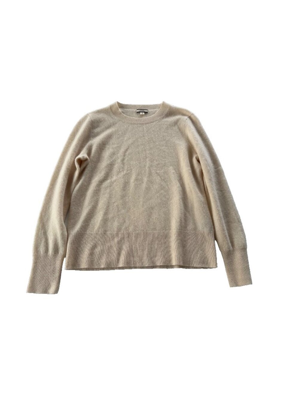 J Crew Womens Small Ivory Cashmere Crewcut Sweater Old Money Sustainable